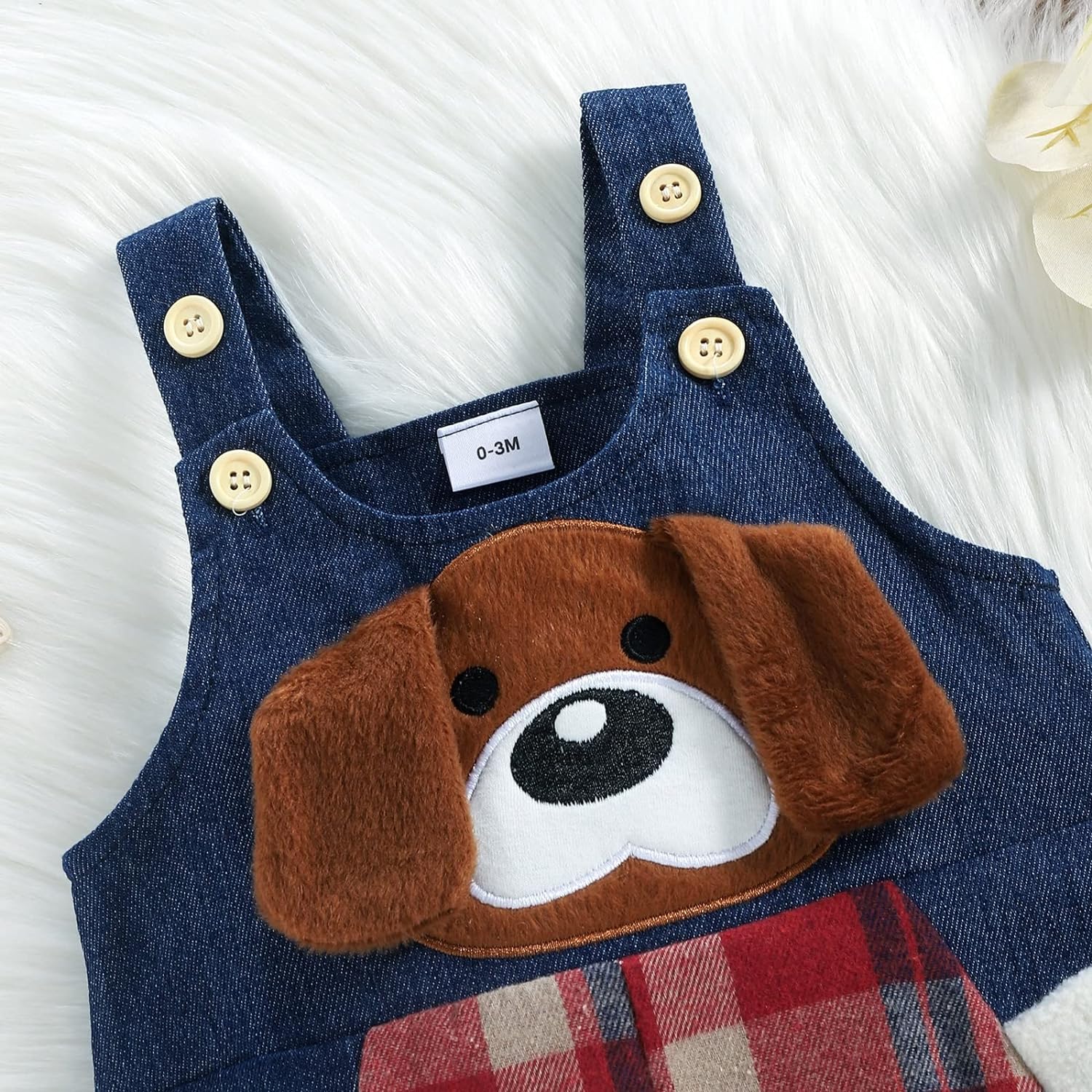 ODASIRA Baby Boy Clothes Infant Outfits Long Sleeve Plaid Bodysuit Romper + Jeans Overalls Jumpsuit Pants Sets - Image 6